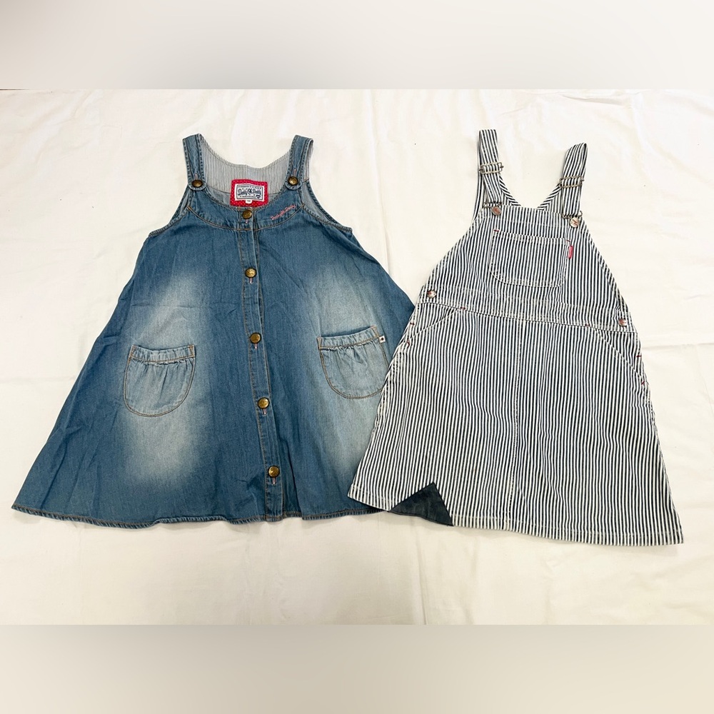 Mikihouse Denim and Striped Kids One Piece Set
